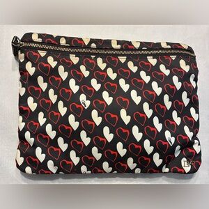 Diane von Furstenberg EUC Heart Patterned Black Clutch/Pouch